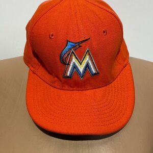 New Era Men's Miami Florida Marlins 5 Panel Orange Baseball Cap OS